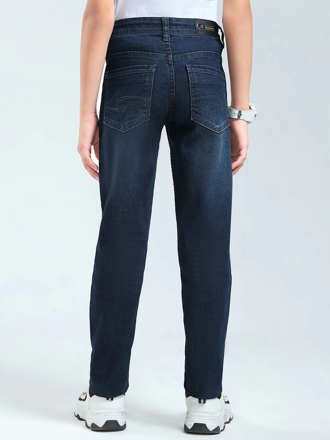 Boys Blue Solid Slim Fit Denim - Image 5