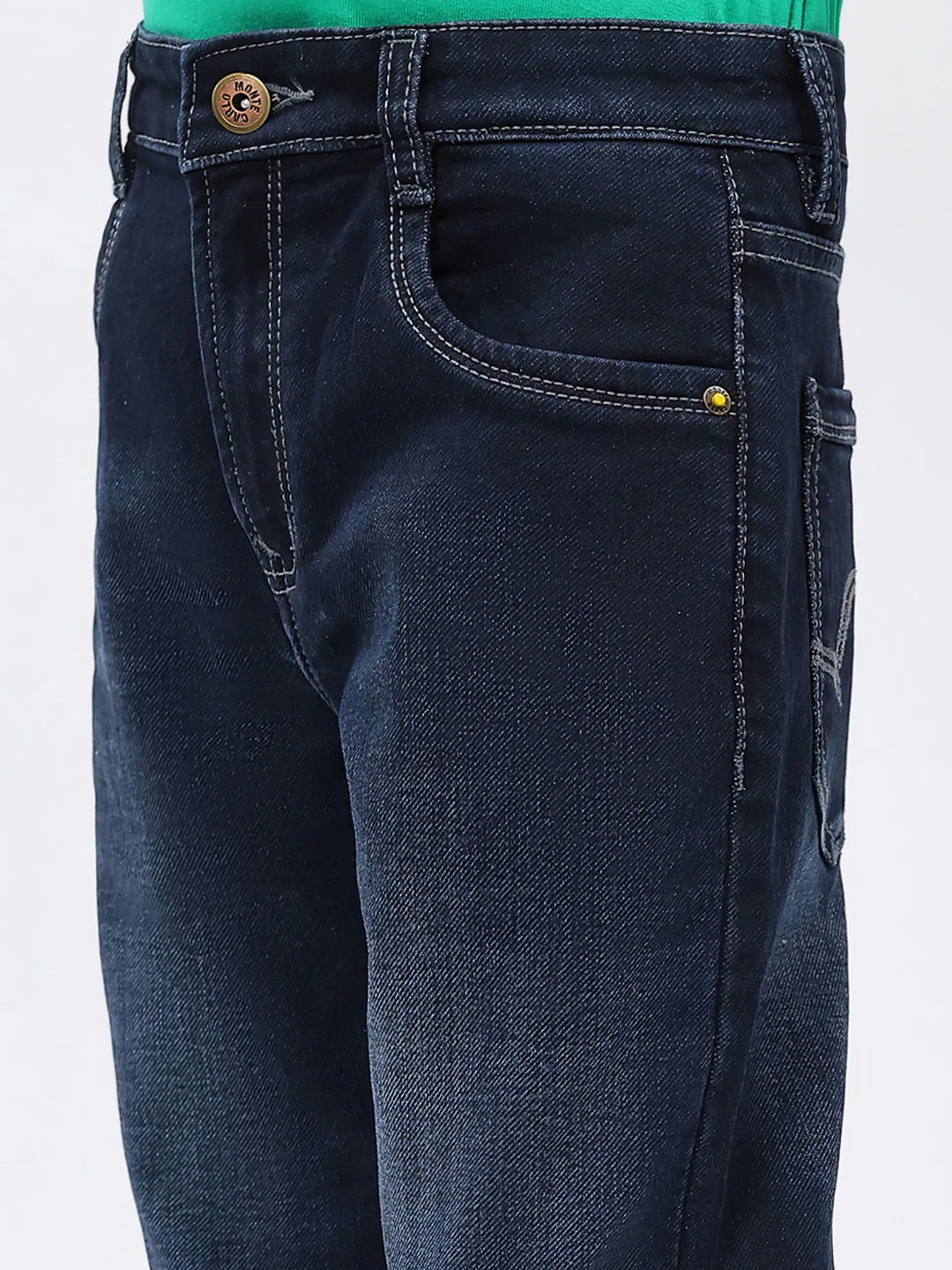 Boys Blue Solid Slim Fit Denim - Image 6