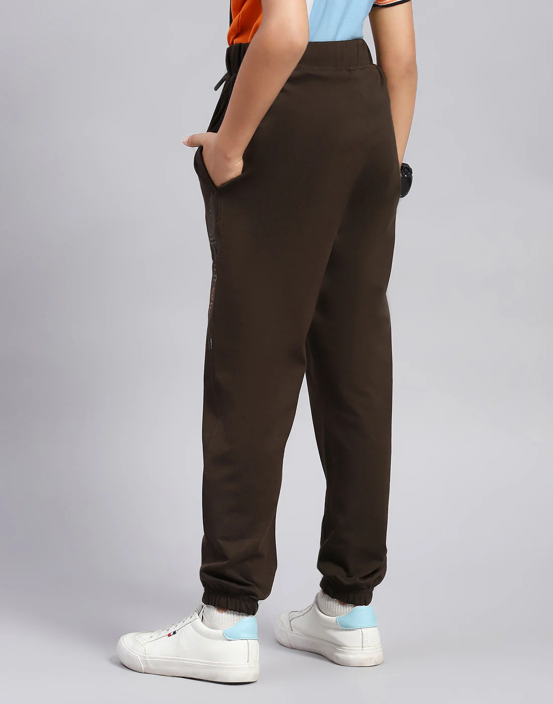 Boys Brown Printed Regular Fit Lower - Image 5