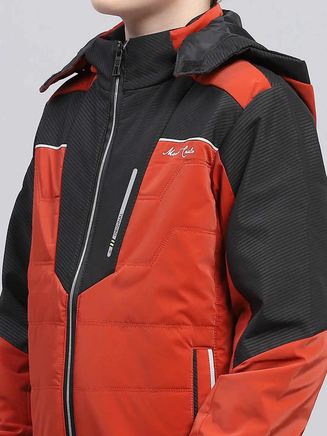 Boys Brown Solid Detachable Hood Full Sleeve Jacket - Image 6
