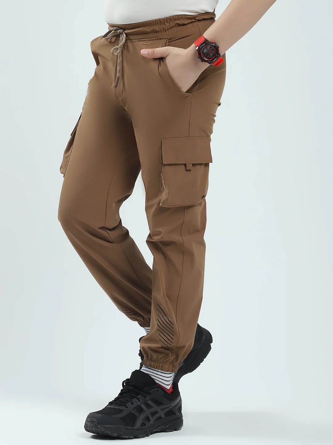 Boys Brown Solid Regular Fit Lower - Image 3