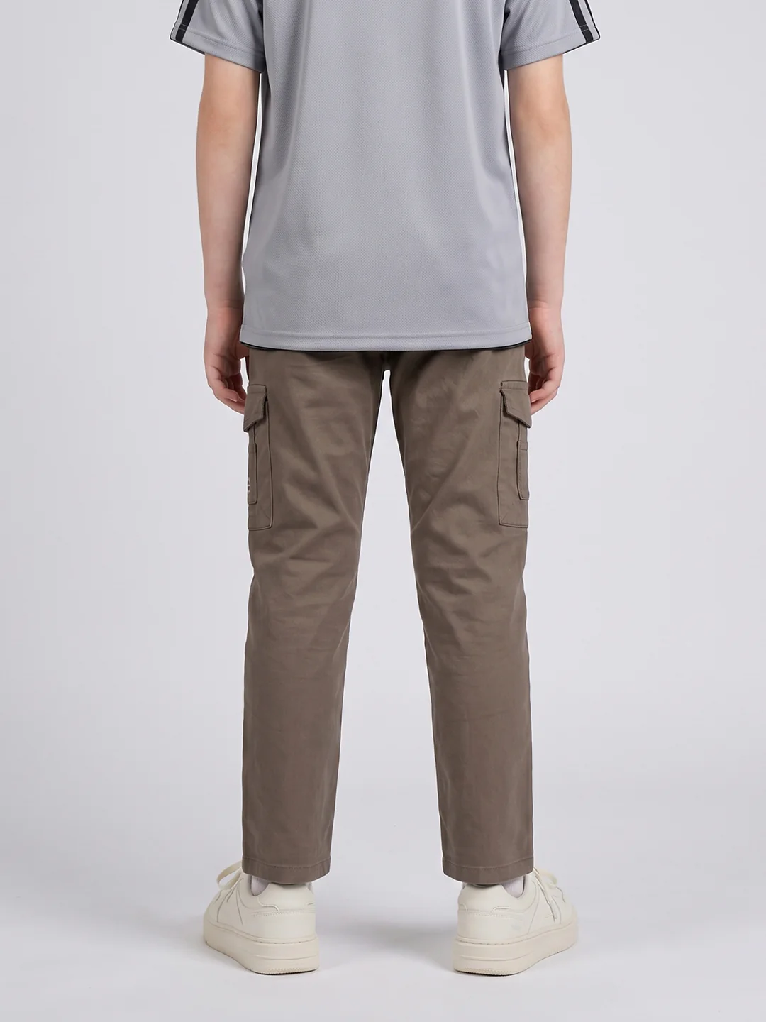 Boys Brown Solid Straight Fit Jogger - Image 4