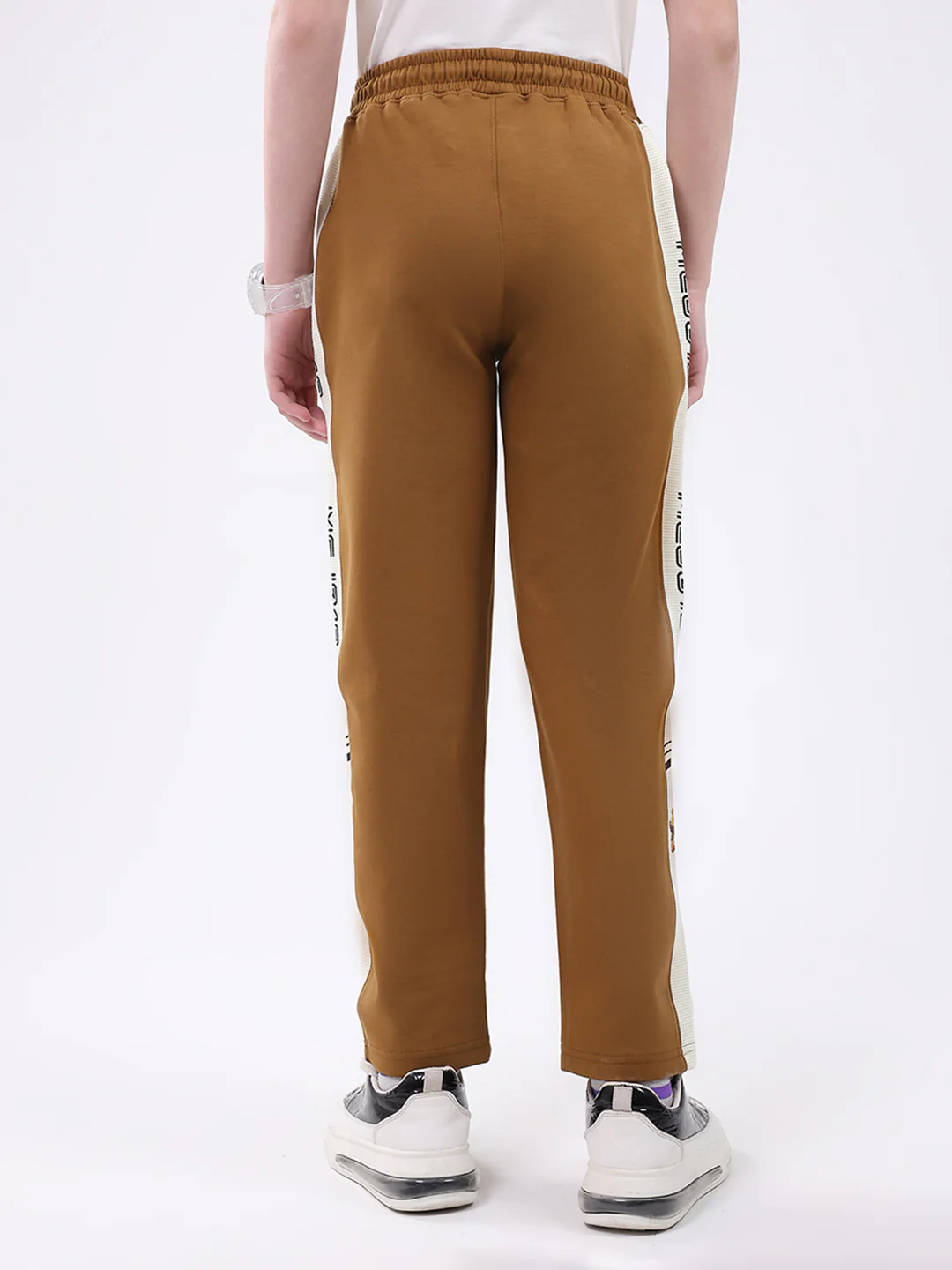 Boys Camel Brown Printed Regular Fit Lower - Image 5