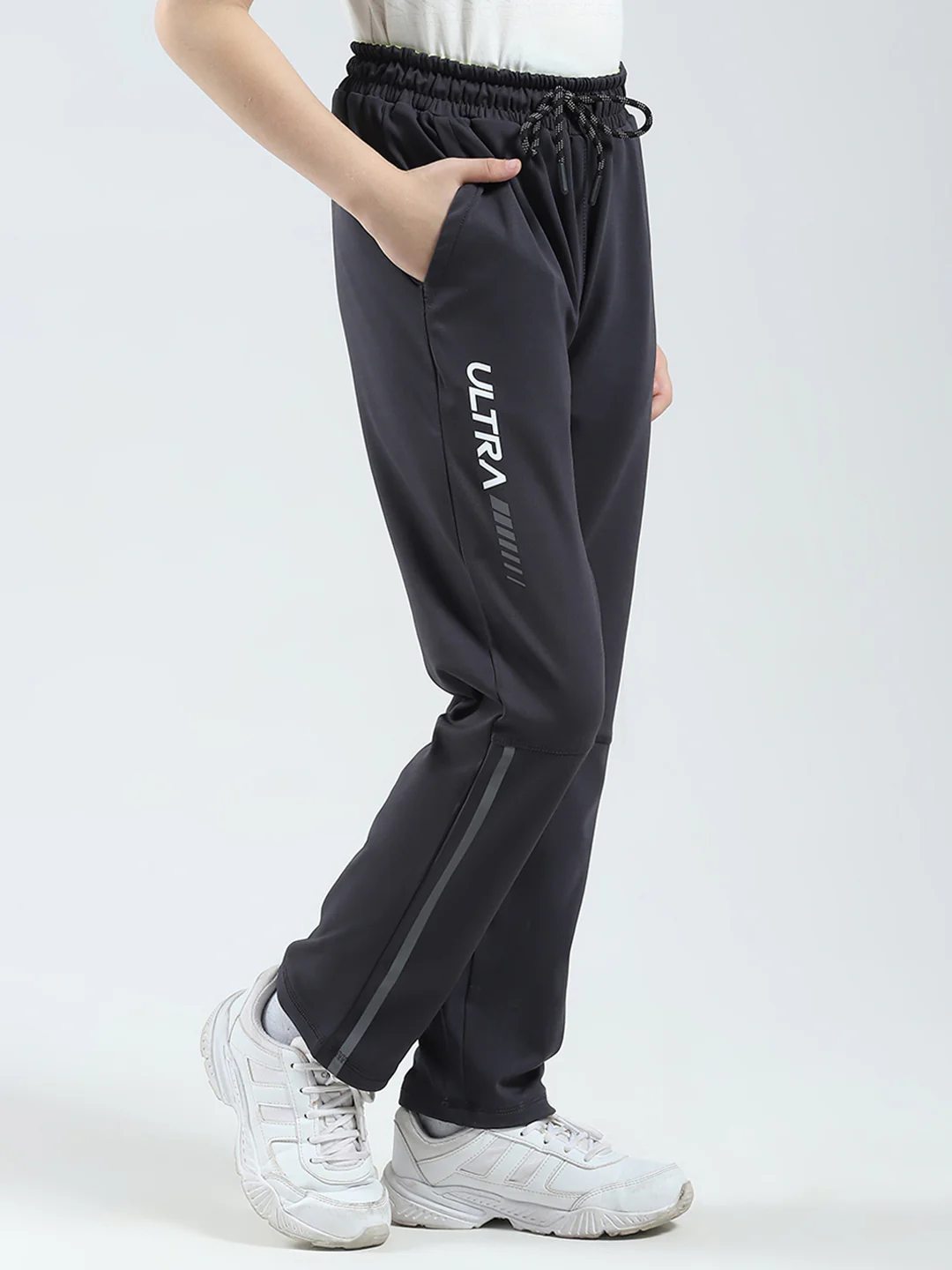 Boys Charcoal Printed Regular Fit Lower - Image 4