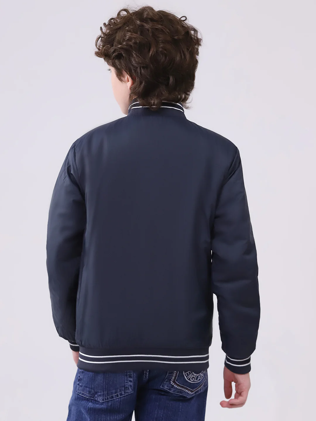 Boys Green Printed Hooded Full Sleeve Boys Reversible Jacket - Image 9