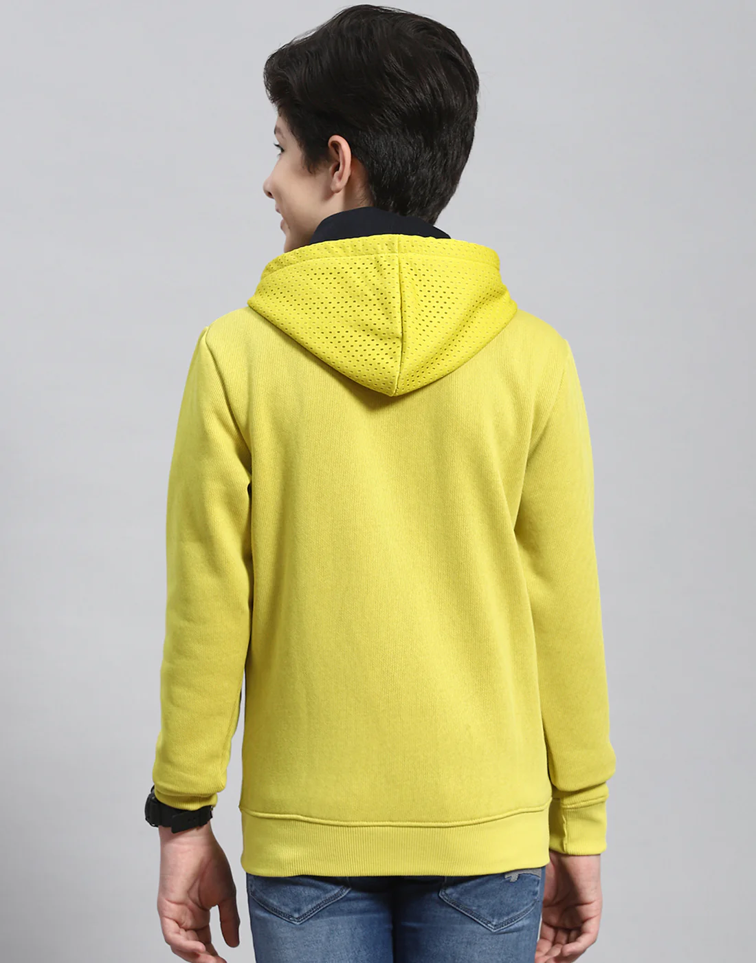 Boys Green Printed Hooded Full Sleeve Sweatshirt - Image 5