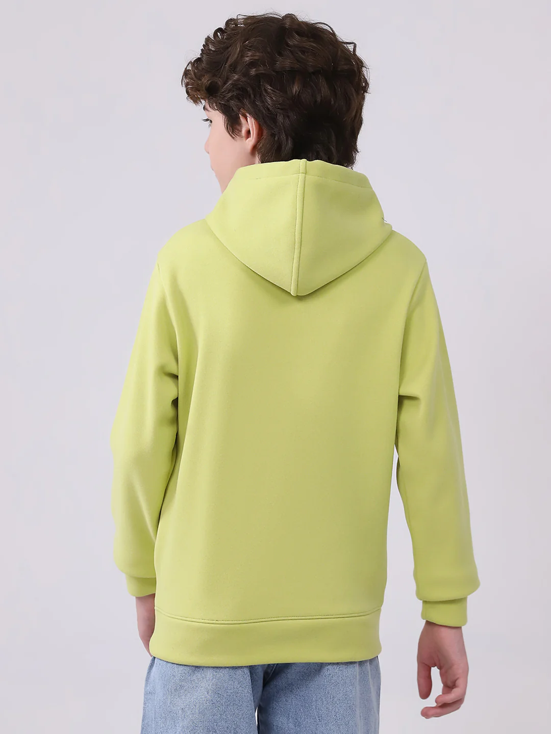 Boys Green Printed Hooded Full Sleeve Sweatshirt - Image 5