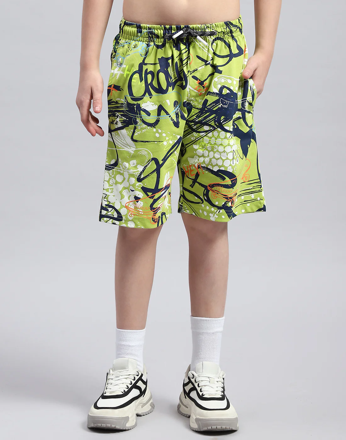 Boys Green Printed Round Neck Half Sleeve Bermuda Set - Image 8