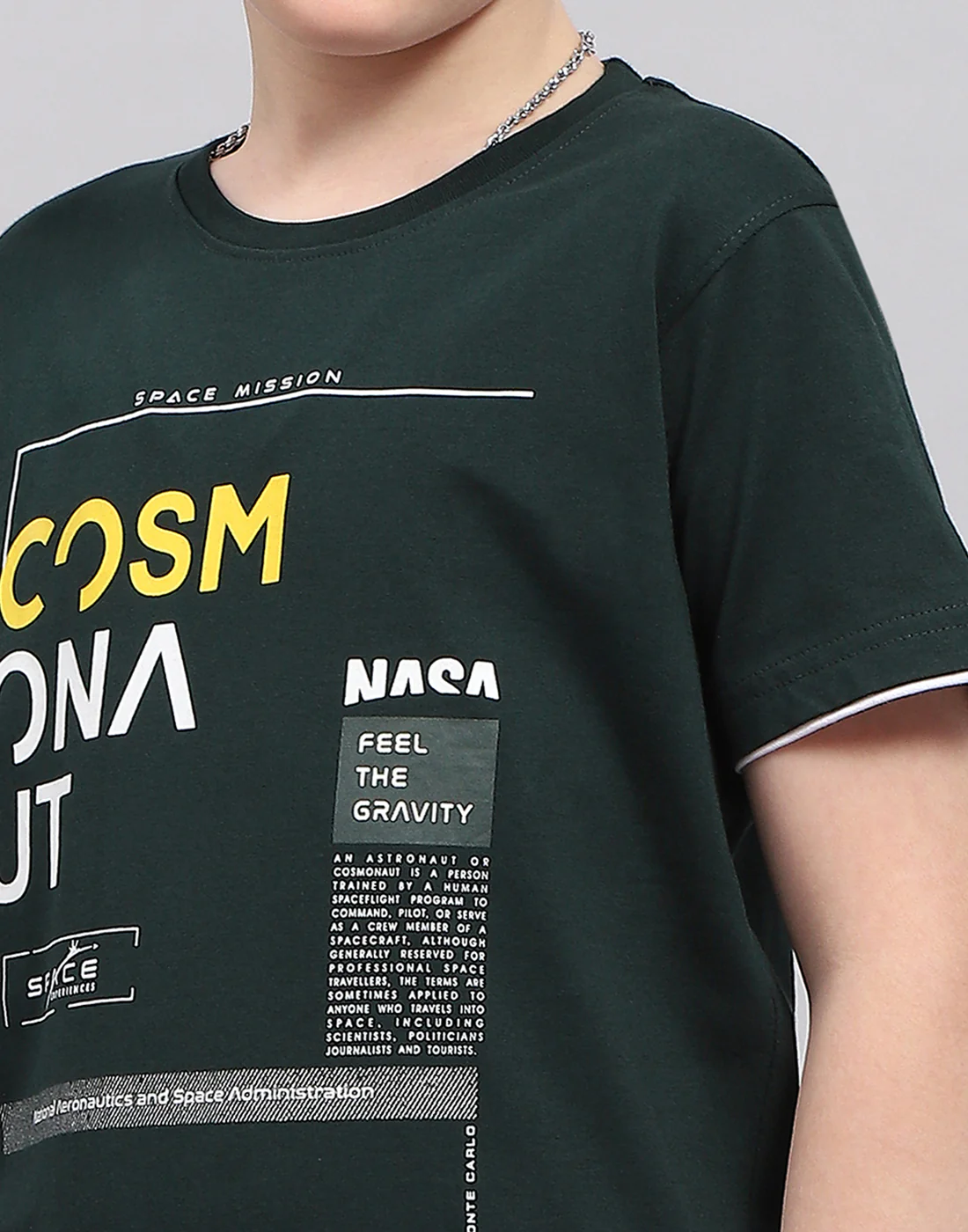 Boys Green Printed Round Neck Half Sleeve T-Shirt - Image 6