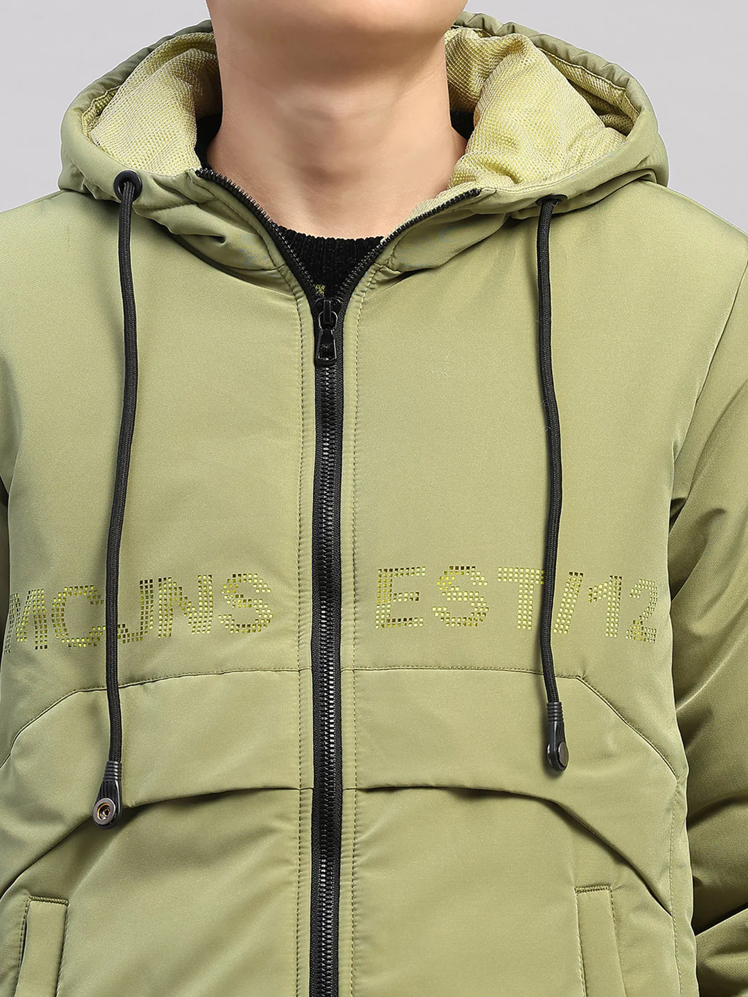 Boys Green Solid Hooded Full Sleeve Jacket - Image 7
