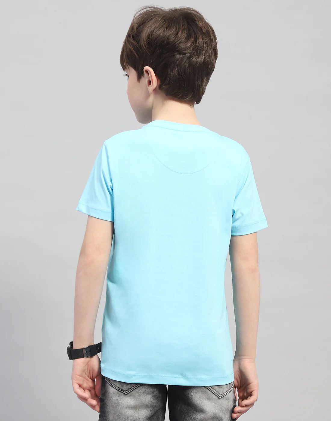 Boys Green & Turquoise Blue Printed Round Neck Half Sleeve T-Shirt (Pack of 2) - Image 10