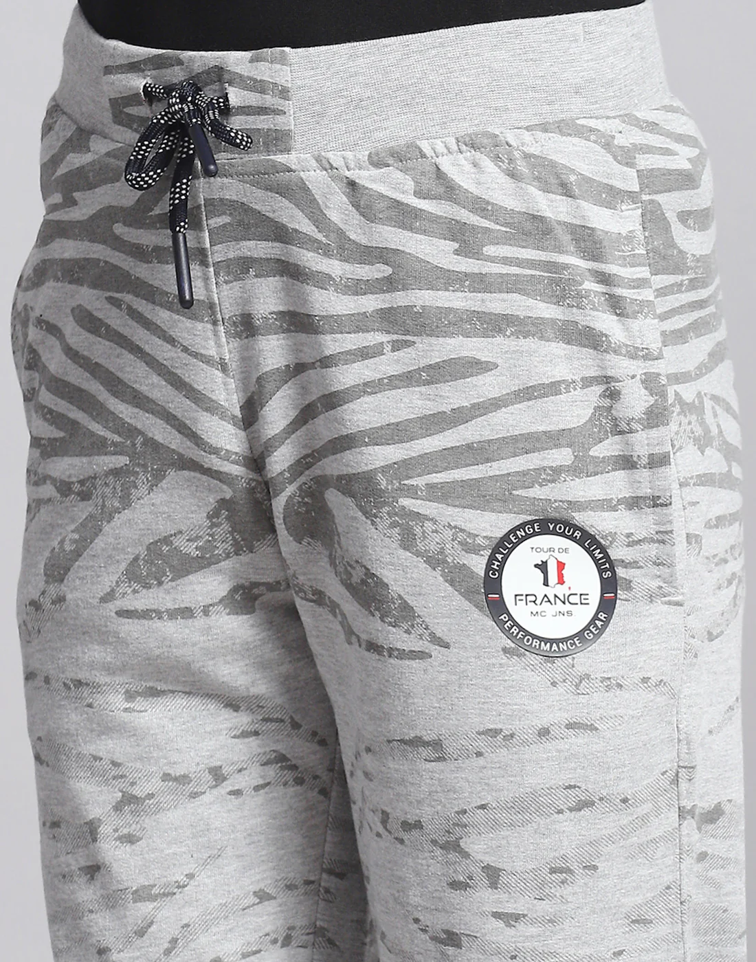 Boys Grey Melange Printed Regular Fit Lower - Image 6