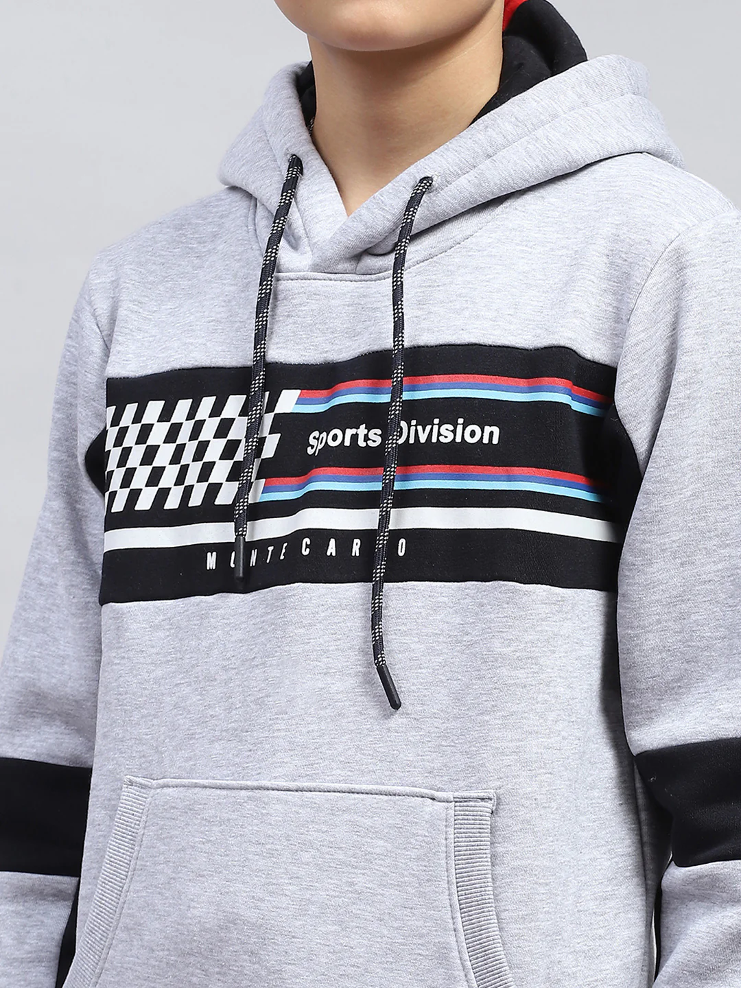 Boys Grey Printed Hooded Full Sleeve Tracksuit - Image 6