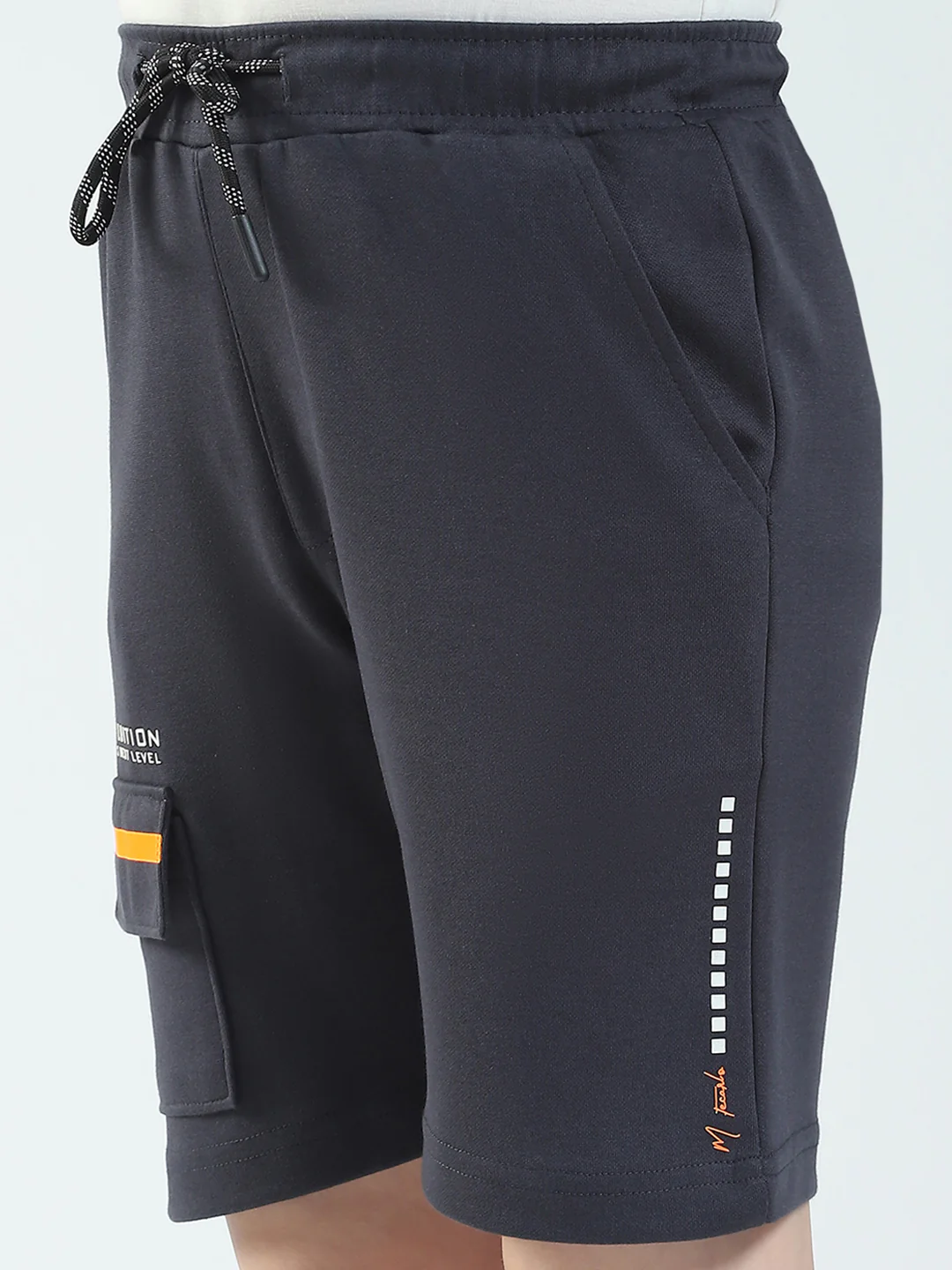 Boys Grey Printed Regular Fit Bermuda - Image 7
