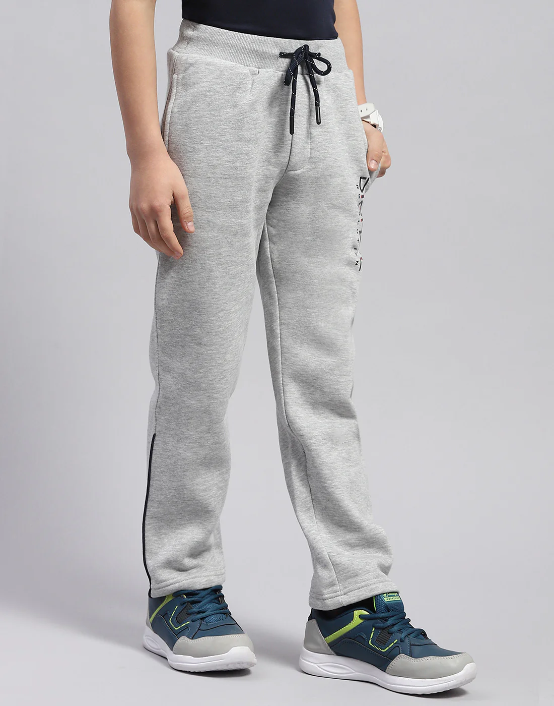 Boys Grey Printed Regular Fit Lower - Image 4