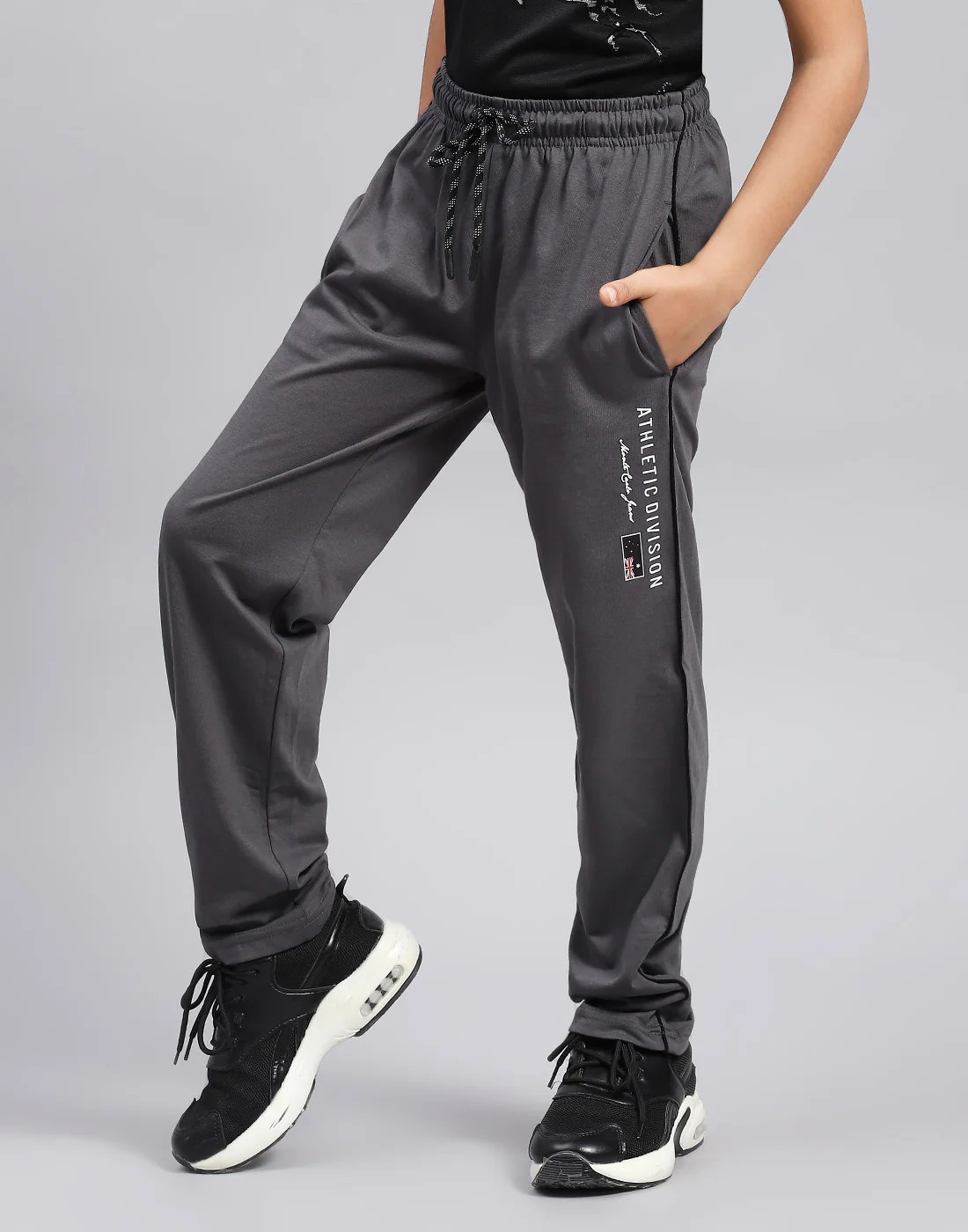 Boys Grey Printed Regular Fit Lower - Image 3