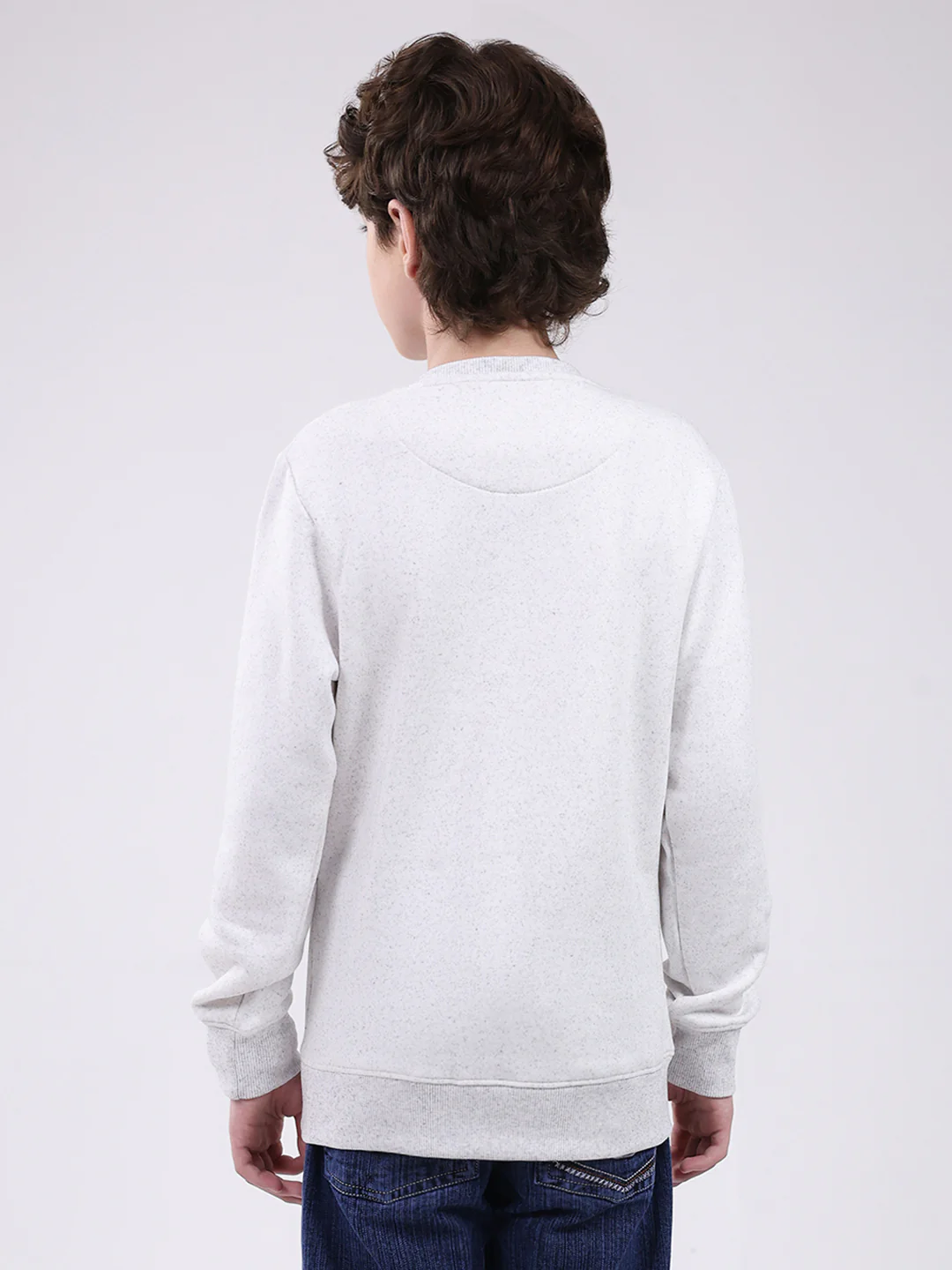 Boys Grey Printed Round Neck Full Sleeve Sweatshirt - Image 5