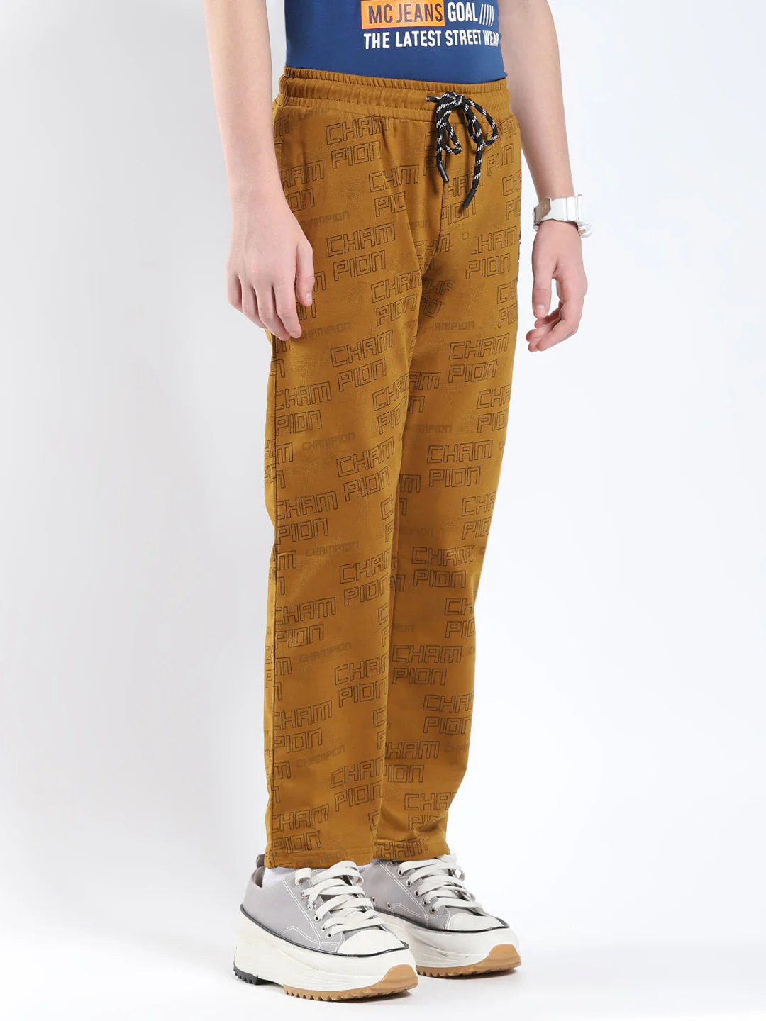 Boys Khaki Printed Regular Fit Lower - Image 4