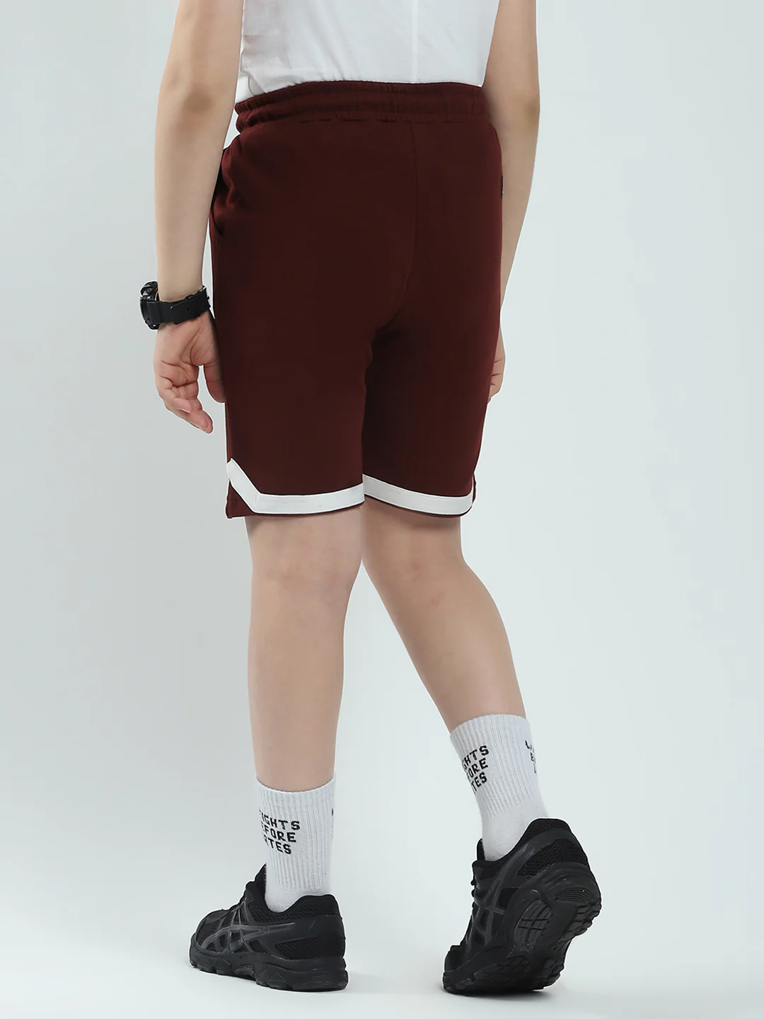 Boys Maroon Printed Regular Fit Bermuda - Image 5