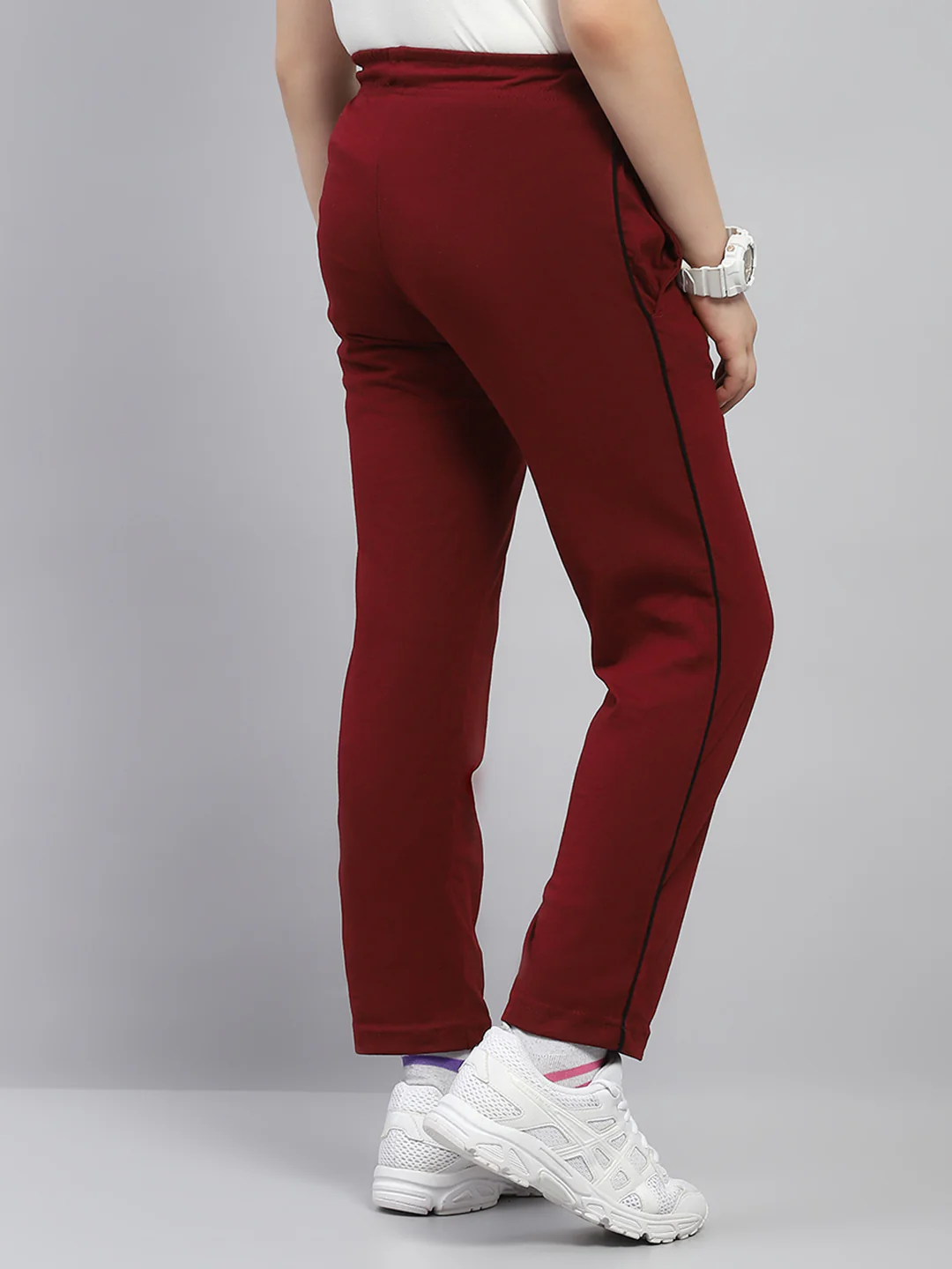 Boys Maroon Printed Regular Fit Lower - Image 5