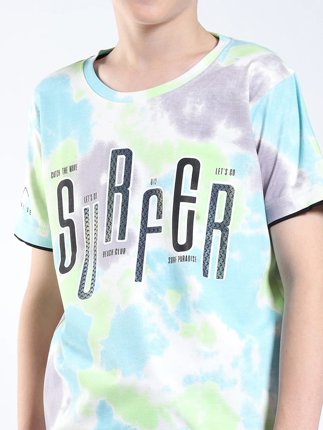 Boys Multicolor Printed Round Neck Half Sleeve T-Shirt - Image 7