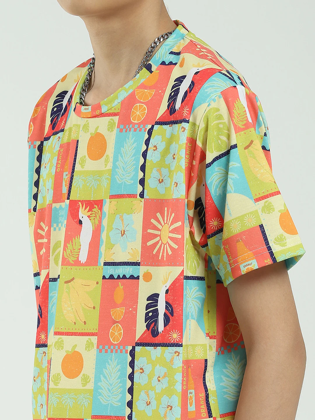 Boys Multicolor Printed Round Neck Half Sleeve Bermuda Set - Image 7
