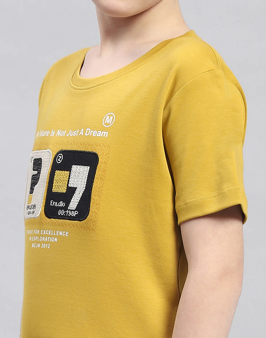 Boys Mustard Printed Round Neck Half Sleeve T-Shirt - Image 6