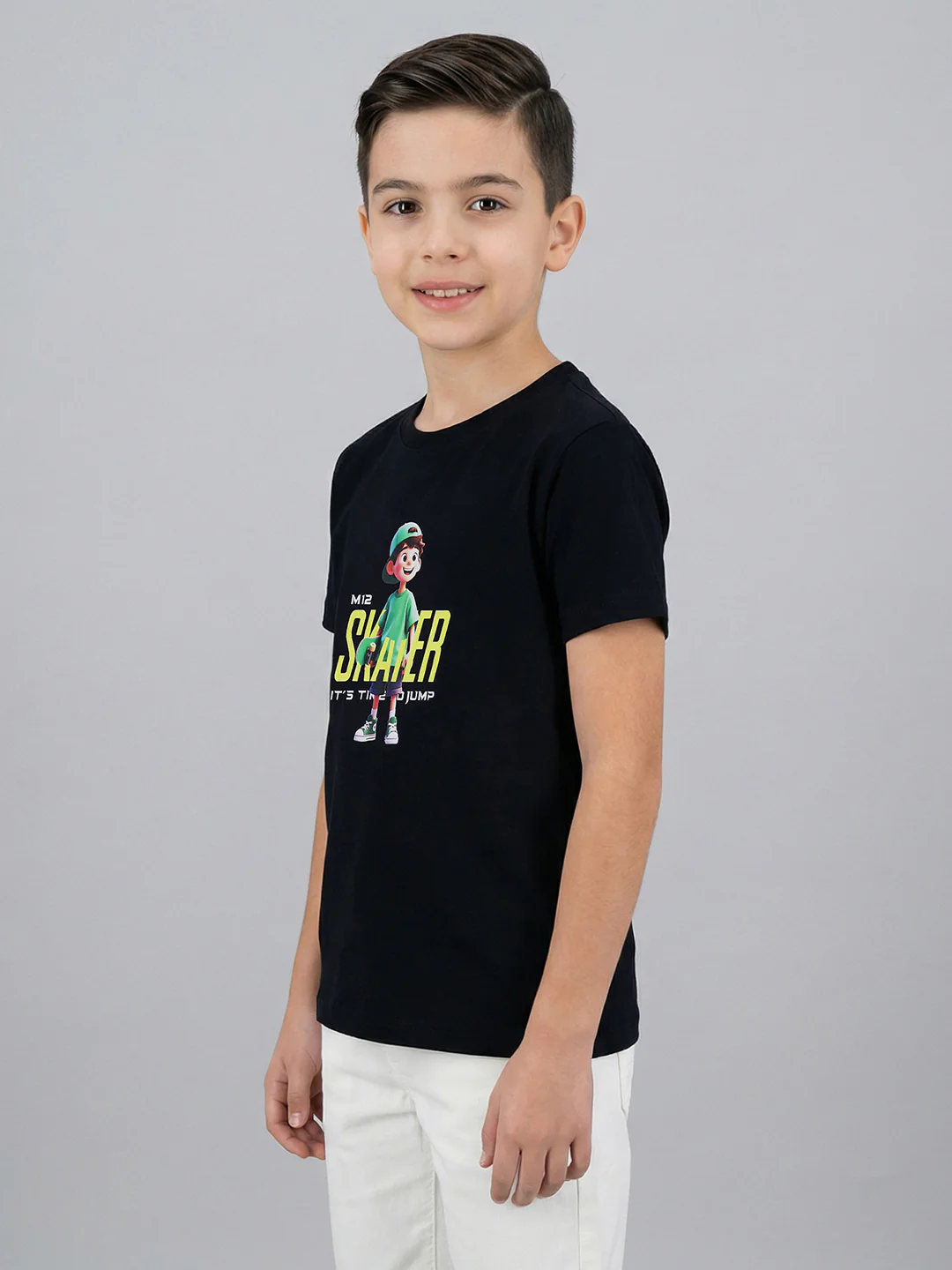 Boys Navy Blue & Green Printed Round Neck Half Sleeve T-Shirt (Pack of 2) - Image 7