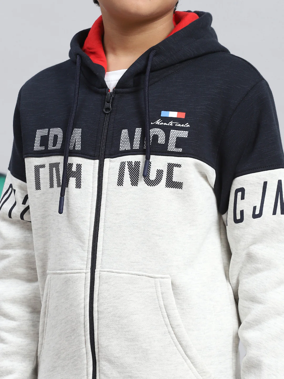 Boys Navy Blue & Grey Printed Sweatshirt - Image 6