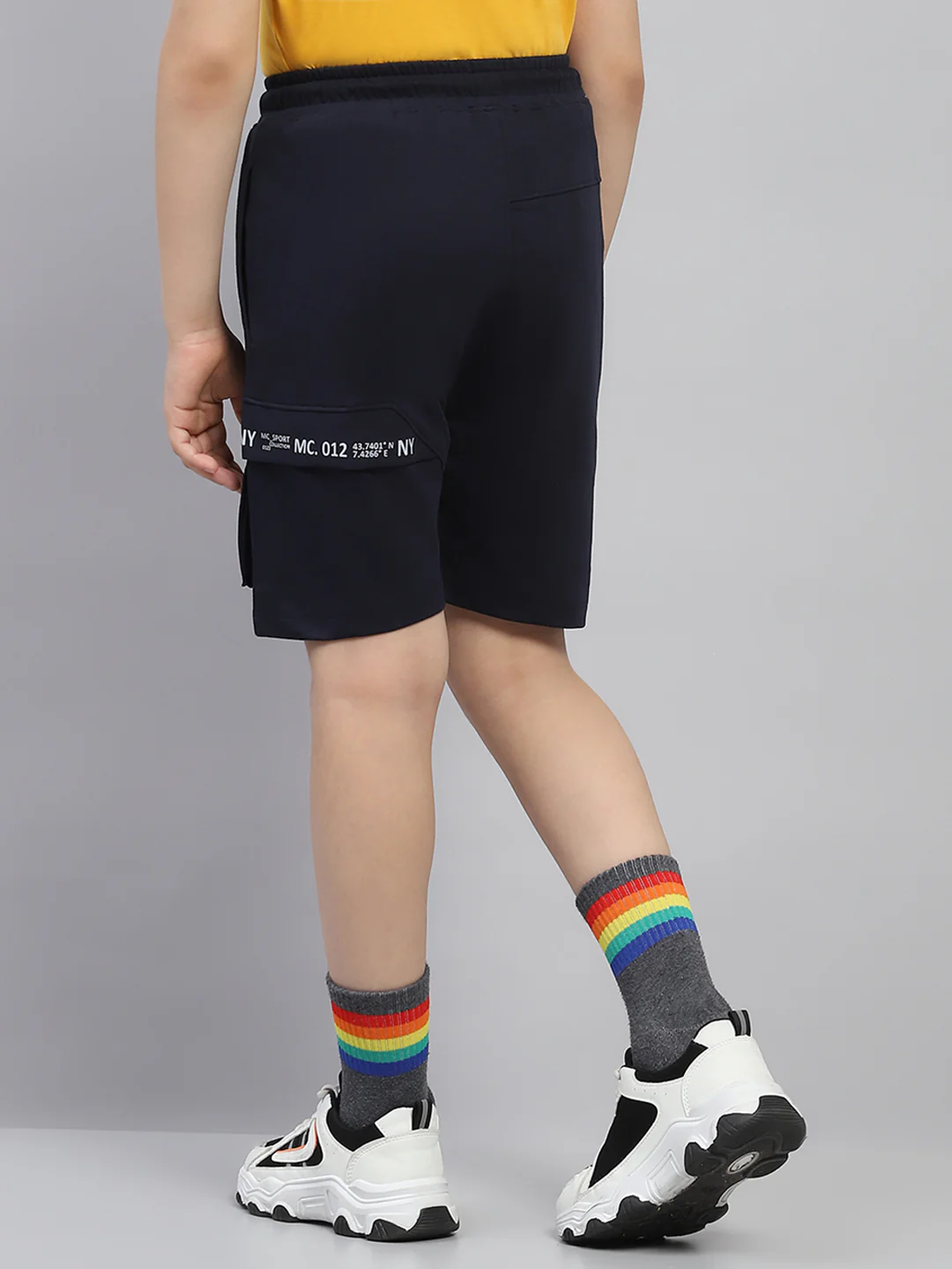 Boys Navy Blue Printed   Bermuda - Image 5
