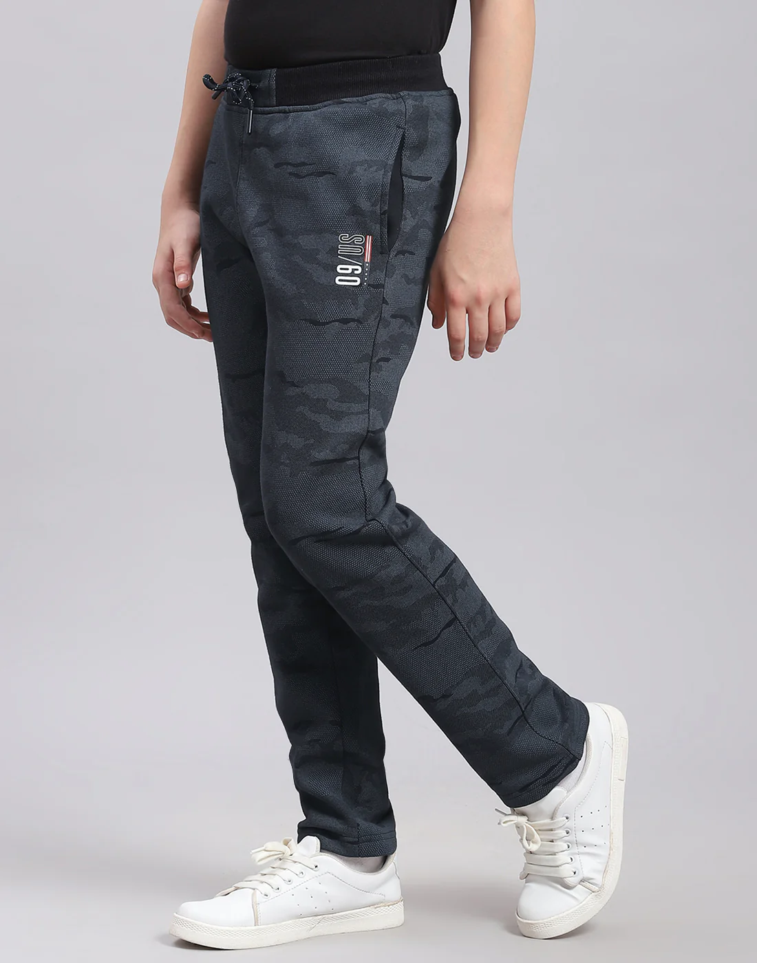 Boys Navy Blue Printed Regular Fit Lower - Image 4