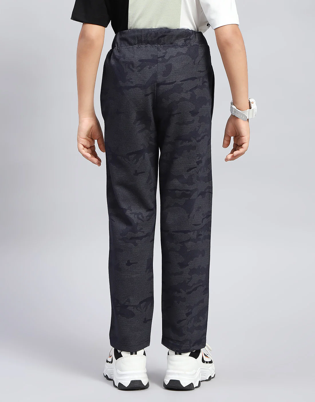 Boys Navy Blue Printed Regular Fit Lower - Image 5