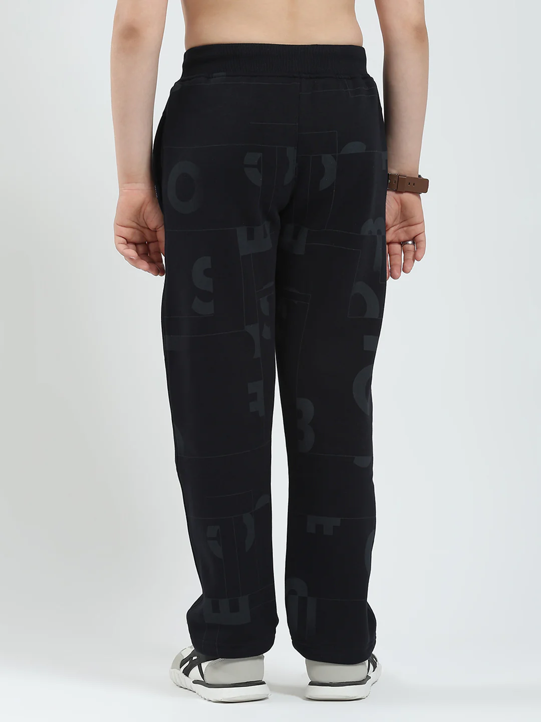 Boys Navy Blue Printed Regular Fit Lower - Image 5