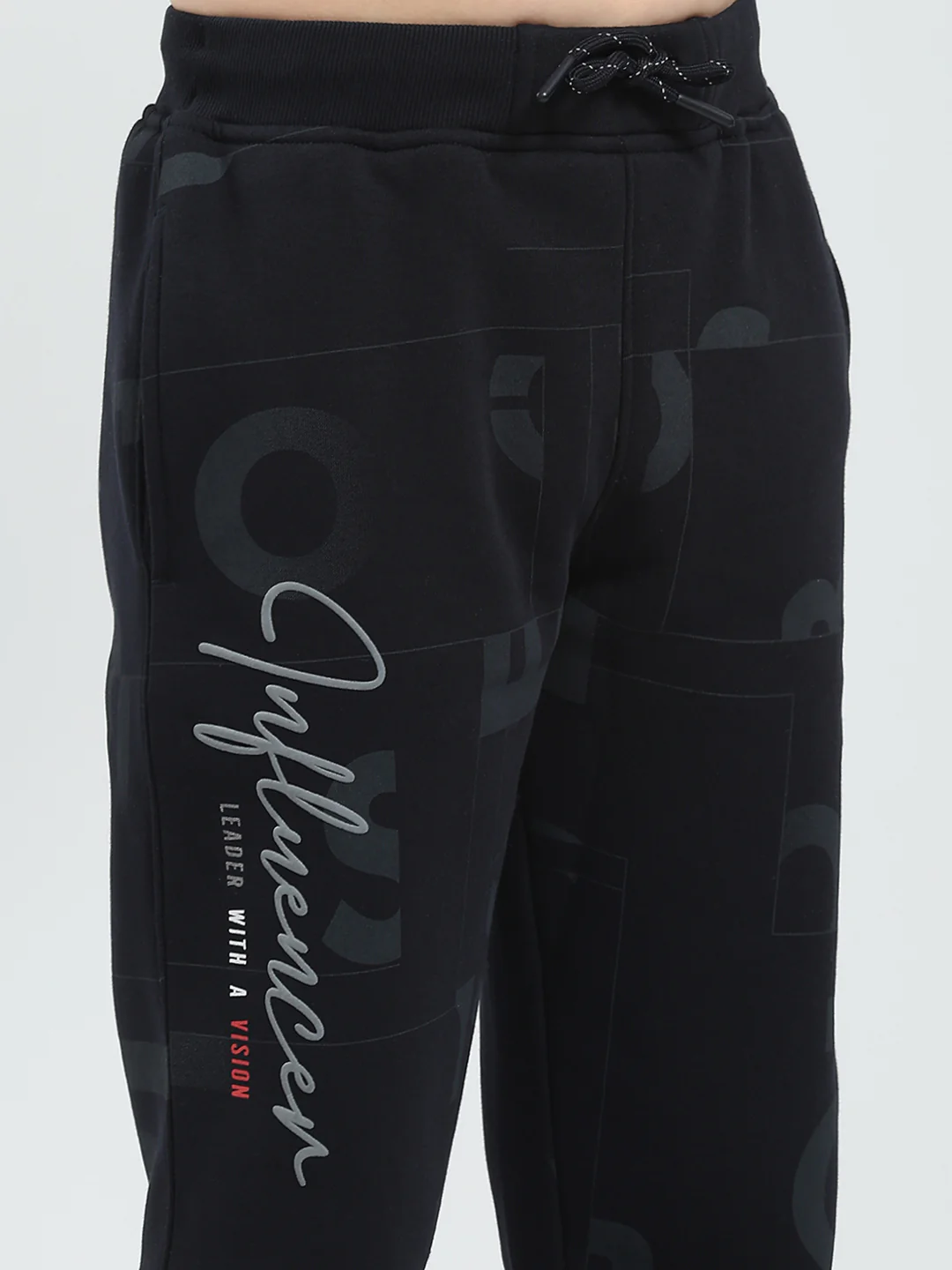 Boys Navy Blue Printed Regular Fit Lower - Image 6
