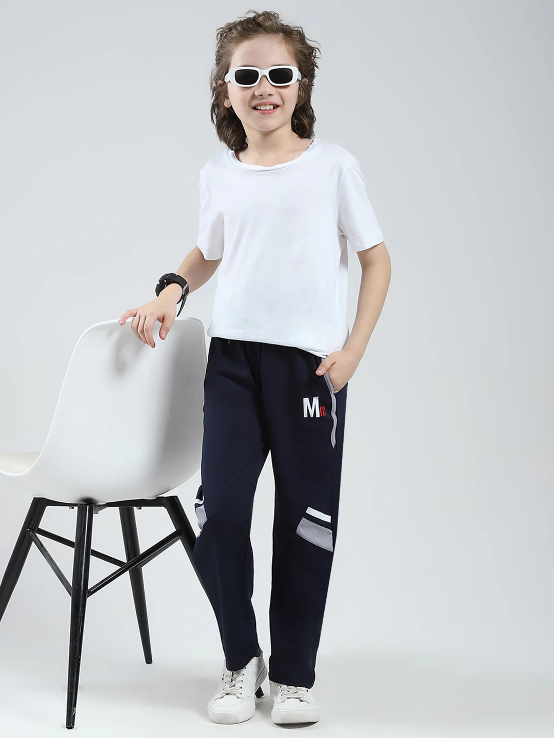 Boys Navy Blue Printed Regular Fit Lower - Image 2