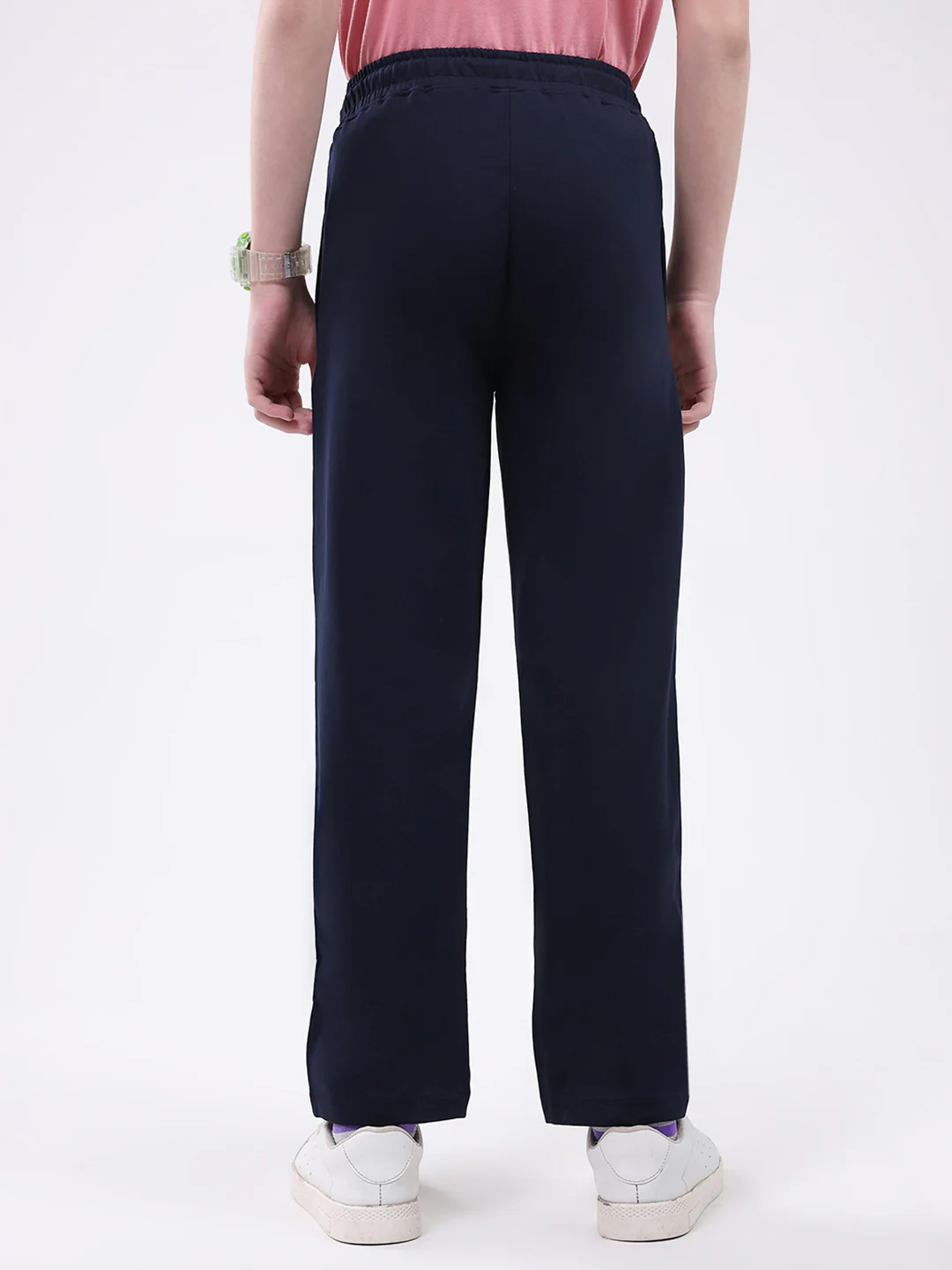 Boys Navy Blue Printed Regular Fit Lower - Image 5