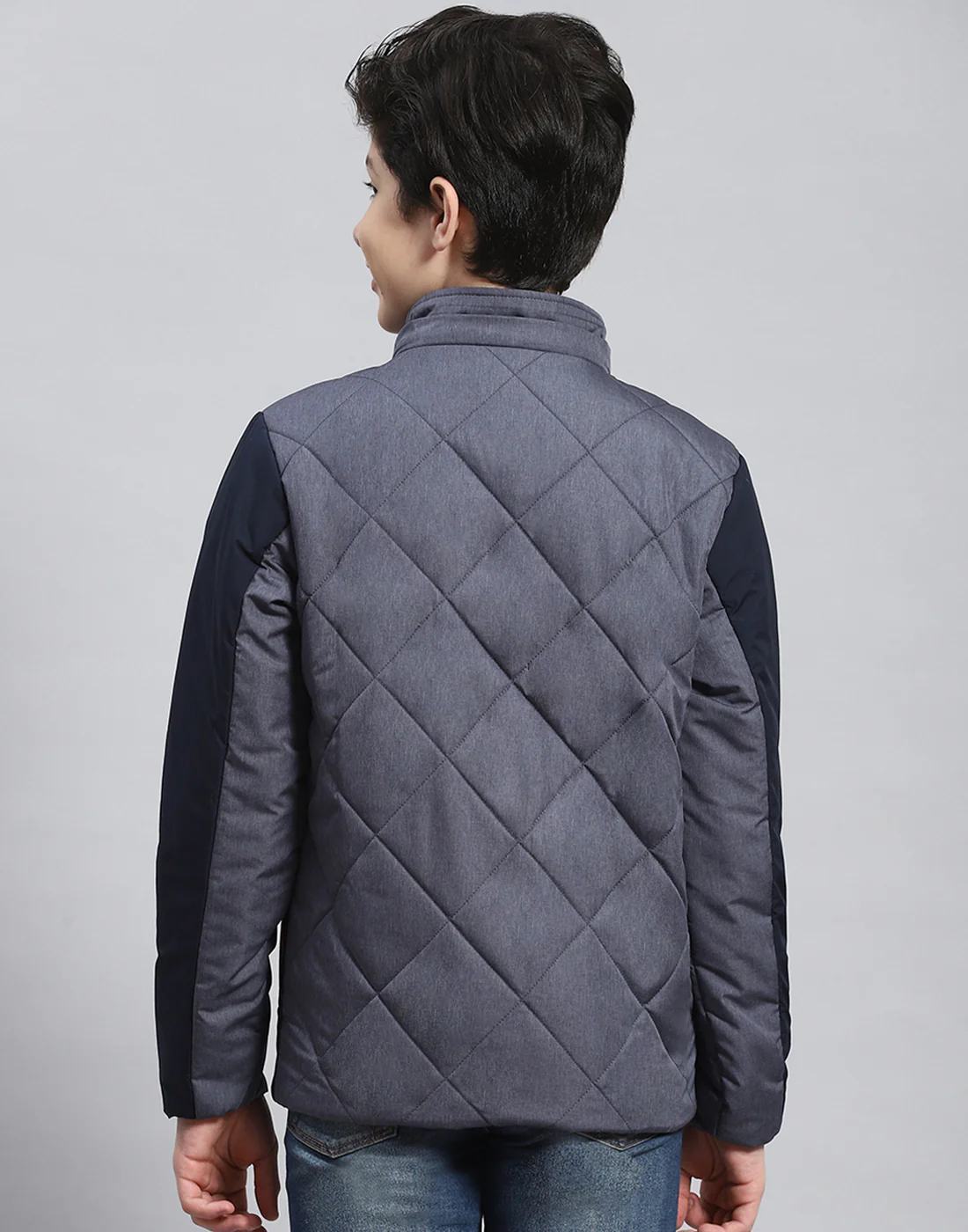 Boys Navy Blue Solid Hooded Full Sleeve Boys Jacket - Image 6