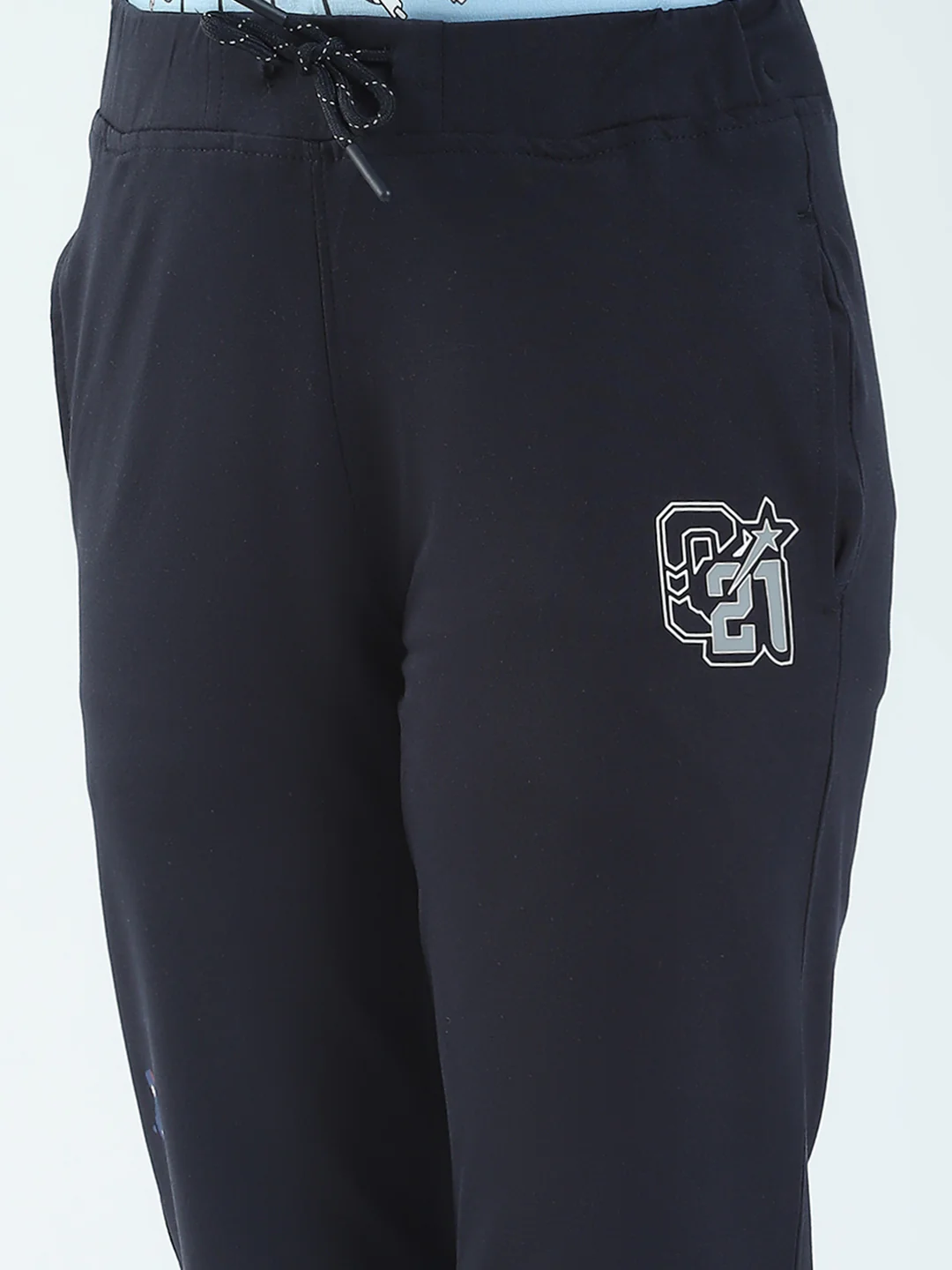 Boys Navy Blue Solid Regular Fit Lower - Image 6