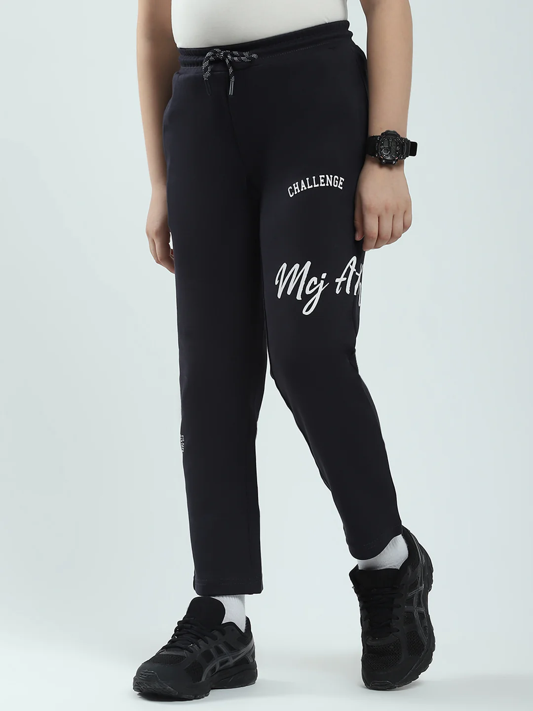 Boys Navy Blue Solid Regular Fit Lower - Image 3