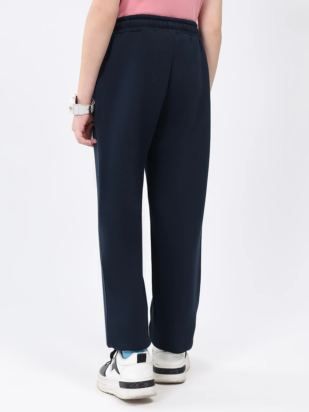 Boys Navy Blue Solid Regular Fit Lower - Image 5