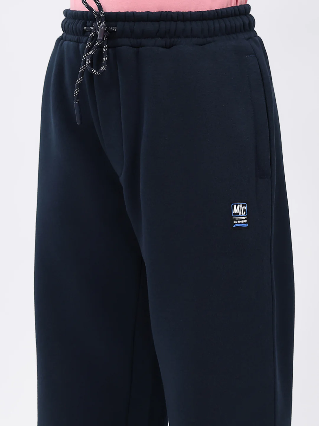 Boys Navy Blue Solid Regular Fit Lower - Image 6