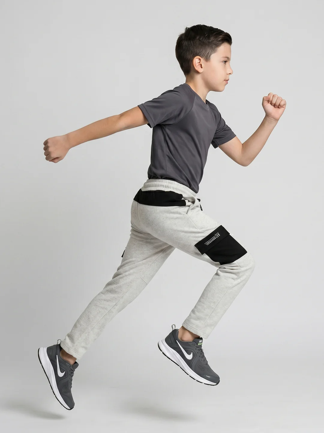 Boys Off White Textured Regular Fit Lower - Image 5