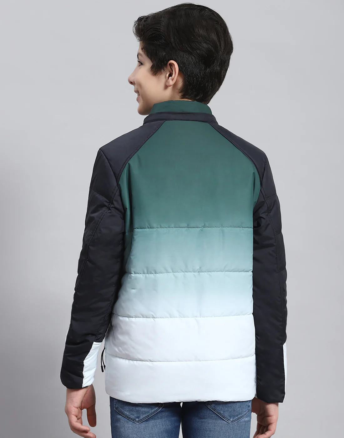 Boys Olive Colourblocked Hooded Full Sleeve Boys Jacket - Image 7