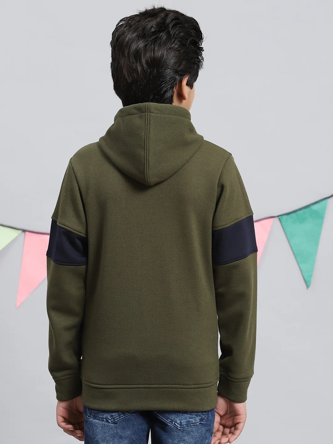 Boys Olive Printed Sweatshirt - Image 4