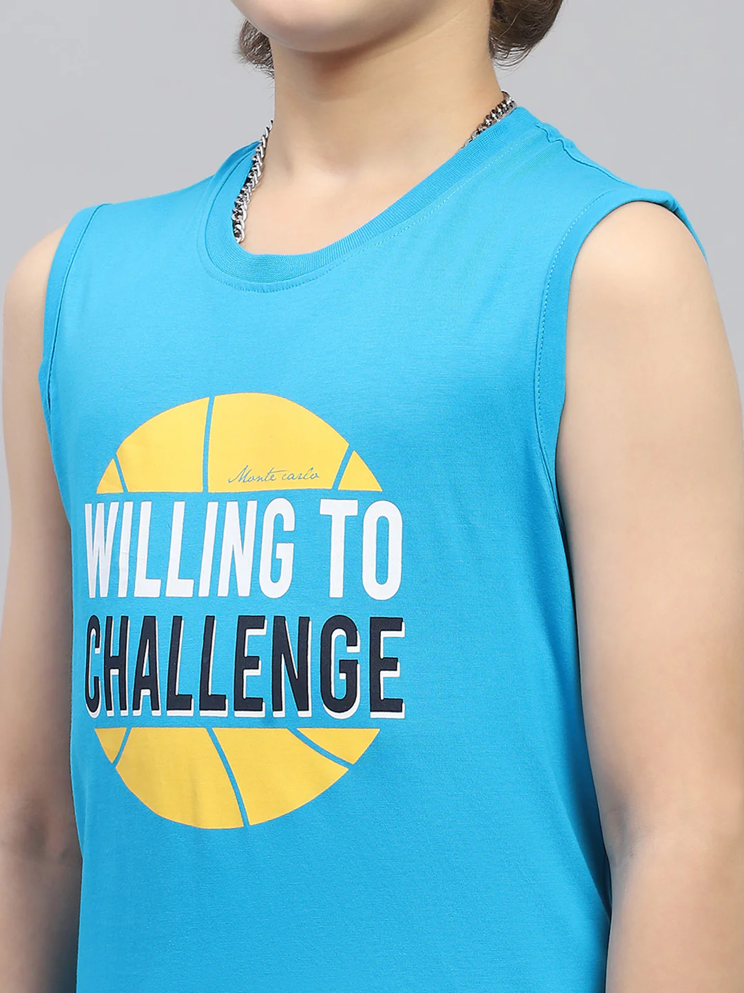 Boys Orange & Blue Printed Round Neck Sleeveless T-Shirt (Pack of 2) - Image 10