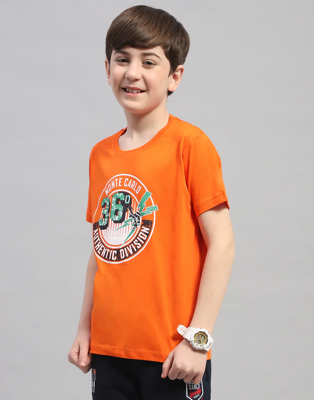 Boys Orange & Turquoise Blue Printed Round Neck Half Sleeve T-Shirt (Pack of 2) - Image 9