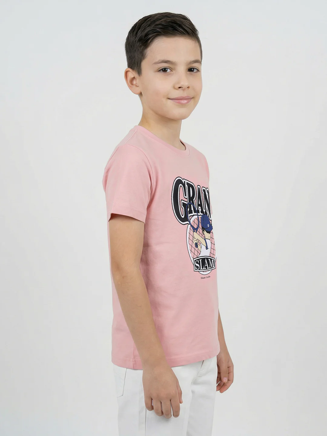 Boys Peach & Black Printed Round Neck Half Sleeve T-Shirt (Pack of 2) - Image 7