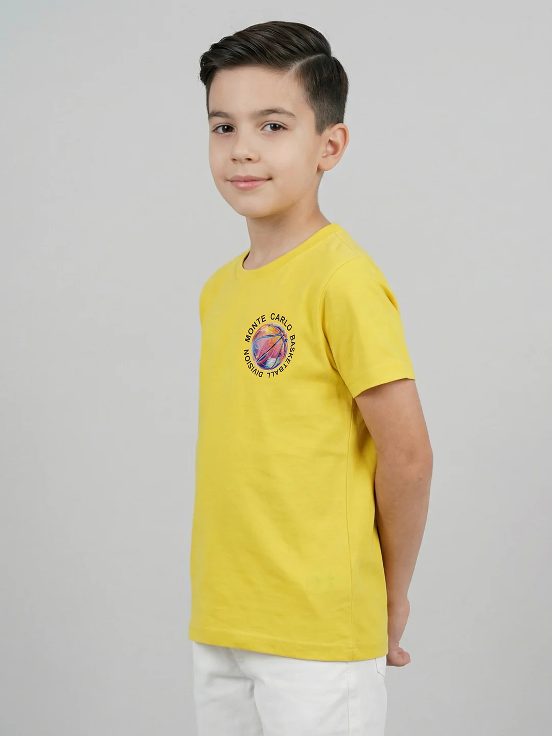 Boys Peach, Yellow & Purple Printed Round Neck Half Sleeve T-Shirt (Pack of 3) - Image 12