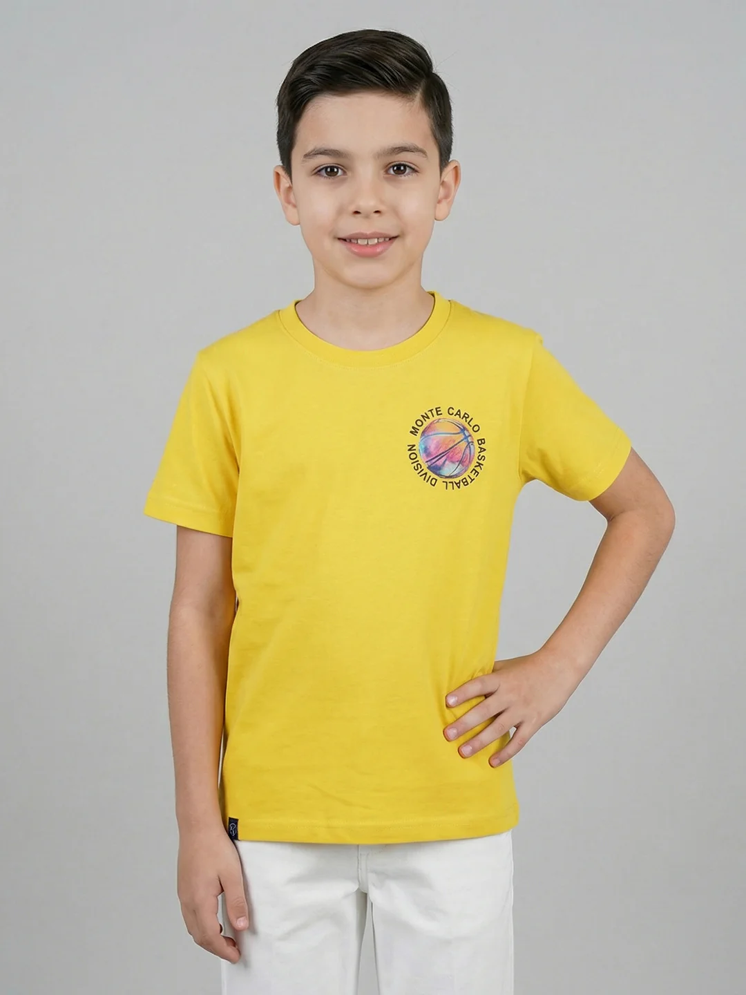 Boys Peach, Yellow & Purple Printed Round Neck Half Sleeve T-Shirt (Pack of 3) - Image 13