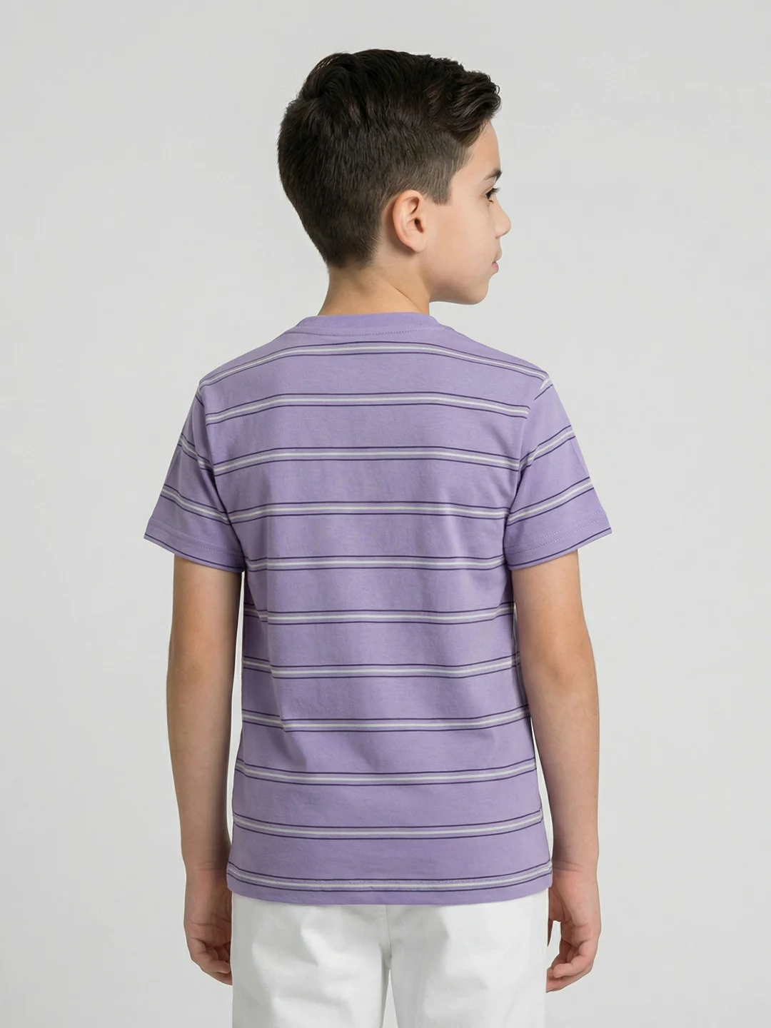 Boys Peach, Yellow & Purple Printed Round Neck Half Sleeve T-Shirt (Pack of 3) - Image 9